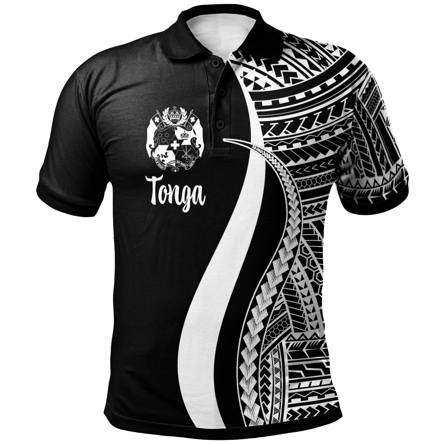 Tonga Polo Shirt White Polynesian Tentacle Tribal Pattern Unisex White - Polynesian Pride