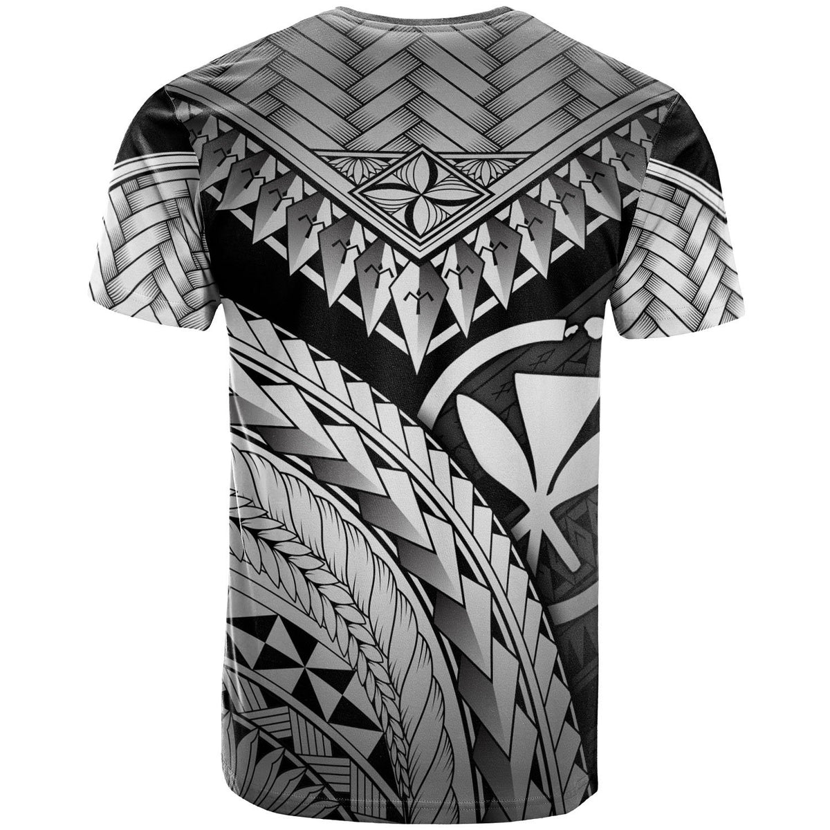 Hawaii Custom T Shirt White Polynesian Necklace and Lauhala - Polynesian Pride