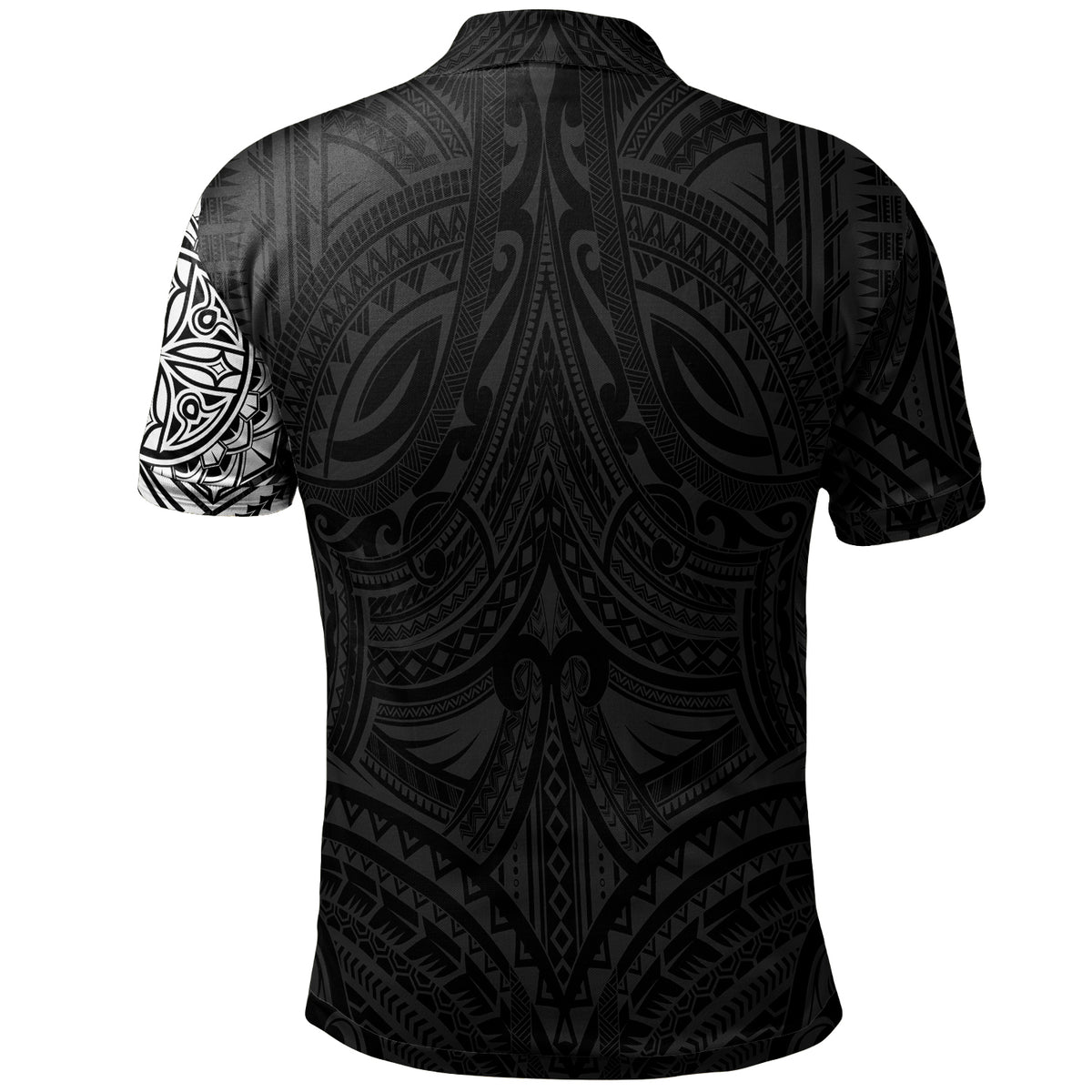 Polo Shirt Polynesian Flowers Tattoo Style - Polynesian Pride