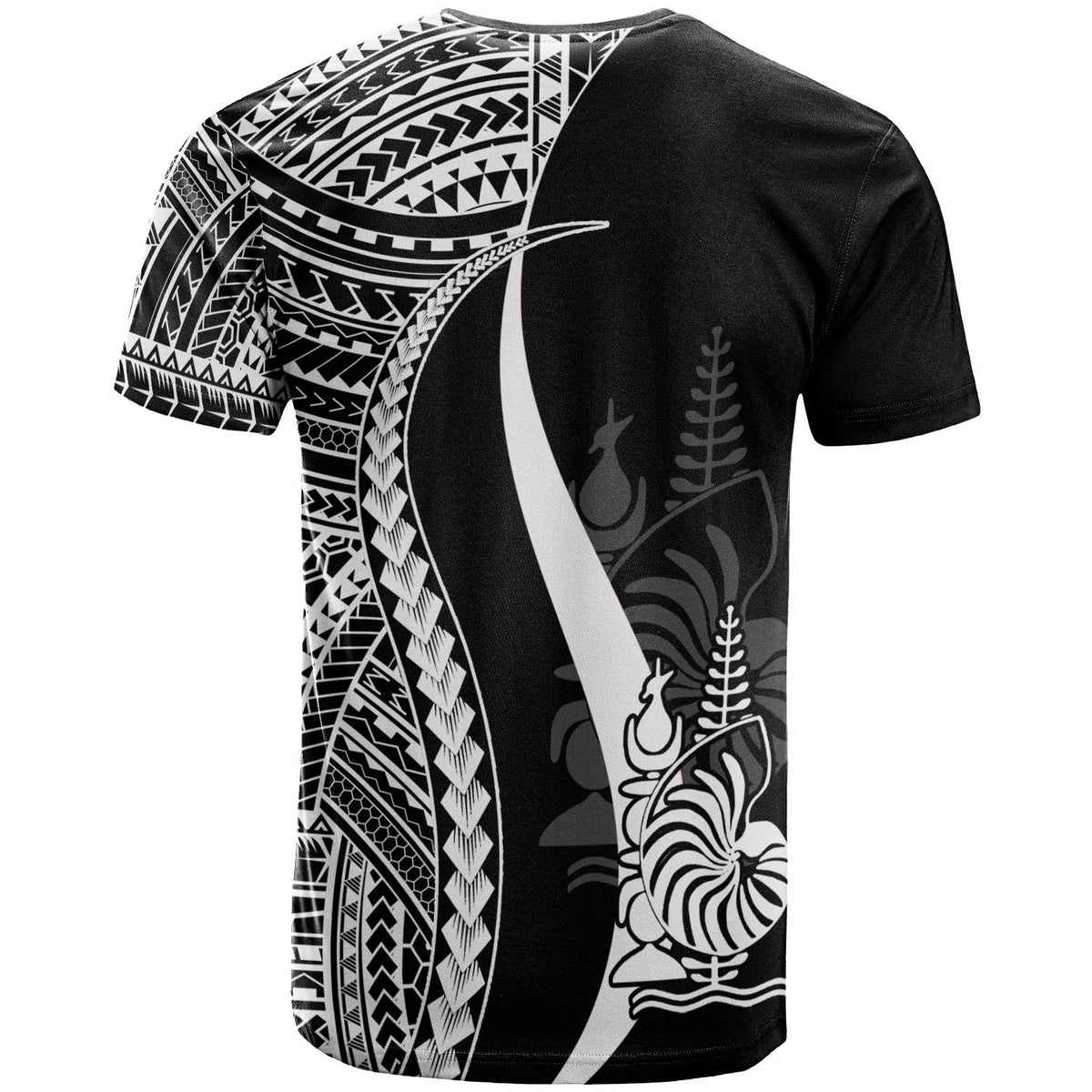 New Caledonia T Shirt White Polynesian Tentacle Tribal Pattern - Polynesian Pride