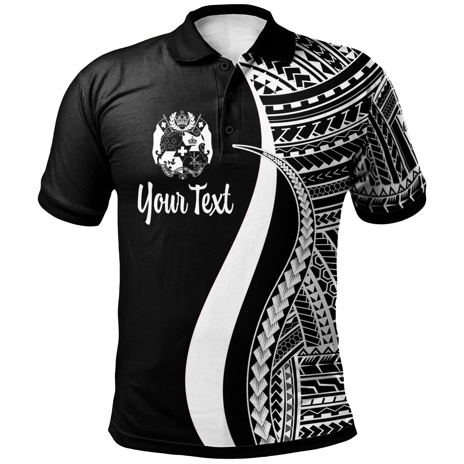 Tonga Custom Polo Shirt White Polynesian Tentacle Tribal Pattern Unisex White - Polynesian Pride