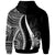 New Caledonia Custom Zip up Hoodie White Tentacle Tribal Pattern - Polynesian Pride