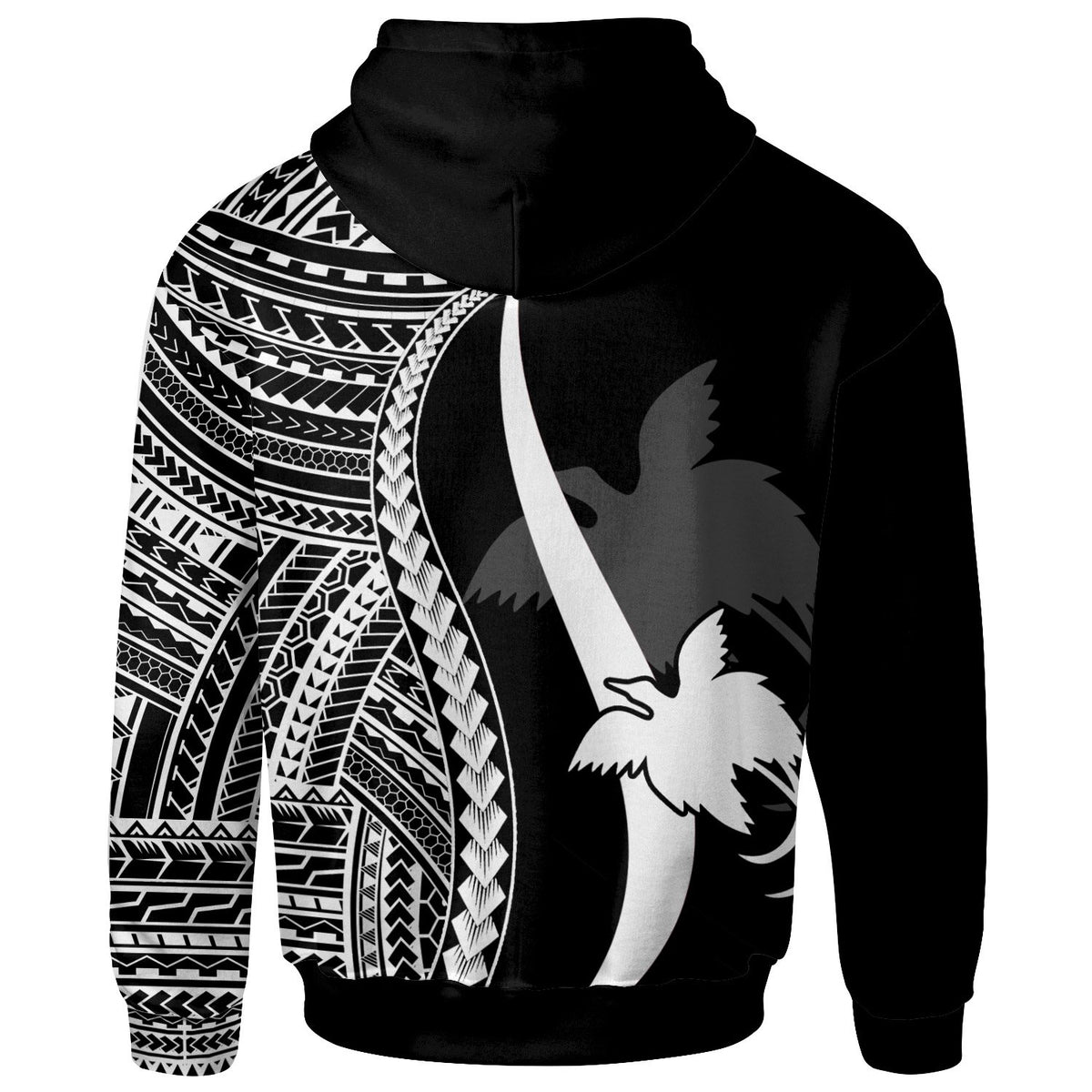 Papua New Guinea Custom Hoodie White Tentacle Tribal Pattern - Polynesian Pride