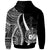 Samoa Custom Zip up Hoodie White Tentacle Tribal Pattern - Polynesian Pride