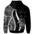 Niue Custom Zip up Hoodie White Tentacle Tribal Pattern - Polynesian Pride