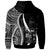 Fiji Custom Zip up Hoodie White Tentacle Tribal Pattern Crest - Polynesian Pride