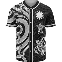 Nauru Baseball Shirt - White Tentacle Turtle Unisex White - Polynesian Pride