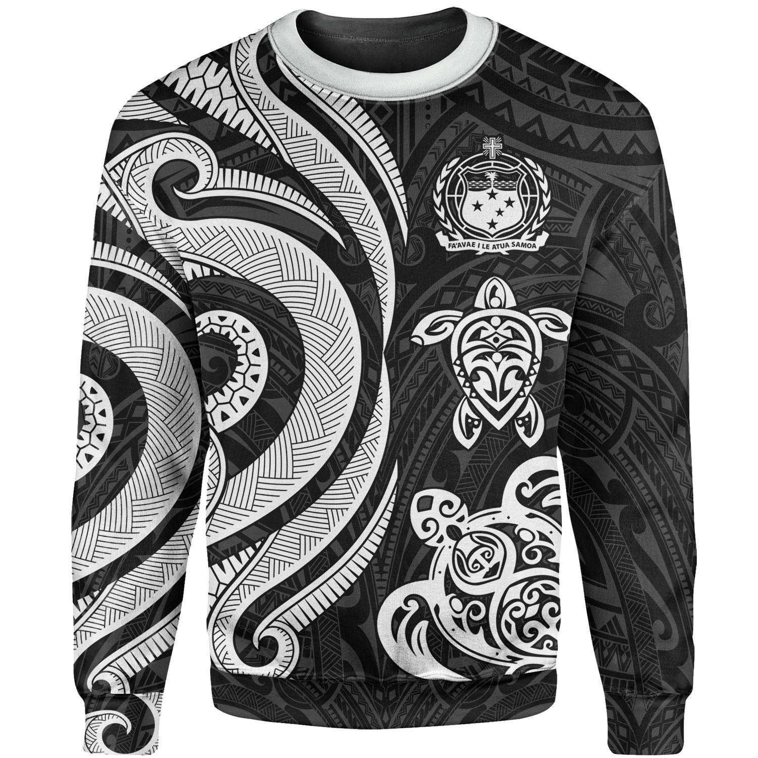 Samoa Sweater - White Tentacle Turtle Unisex White - Polynesian Pride