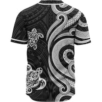 Vanuatu Baseball Shirt - White Tentacle Turtle - Polynesian Pride