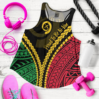 Vanuatu Personalised Women Racerbacl Tank Proud Ni - Van Special Version LT7 Black - Polynesian Pride