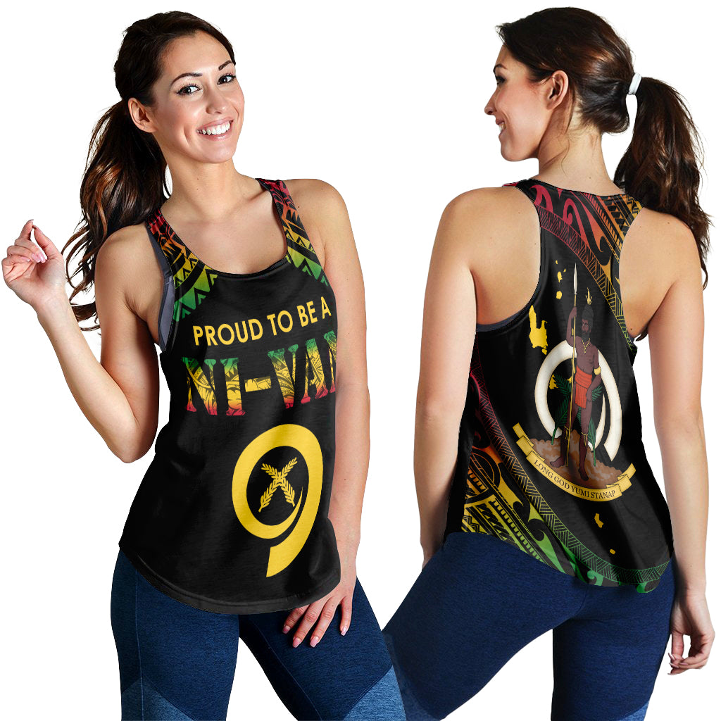 Vanuatu Proud To Be A Ni-Van - Polynesian Pattern Women Racerback Tank LT7 - Polynesian Pride