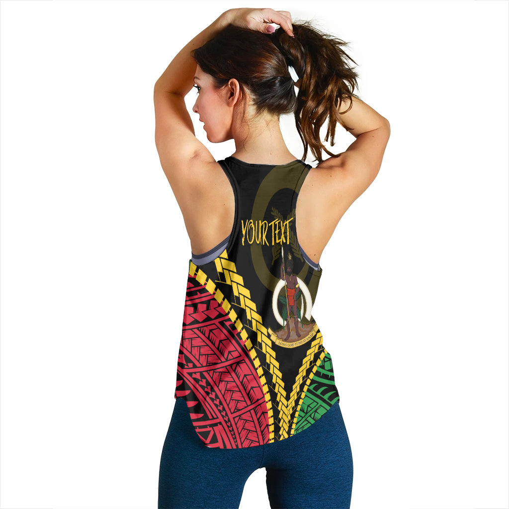 Vanuatu Personalised Women Racerbacl Tank Proud Ni - Van Special Version LT7 - Polynesian Pride