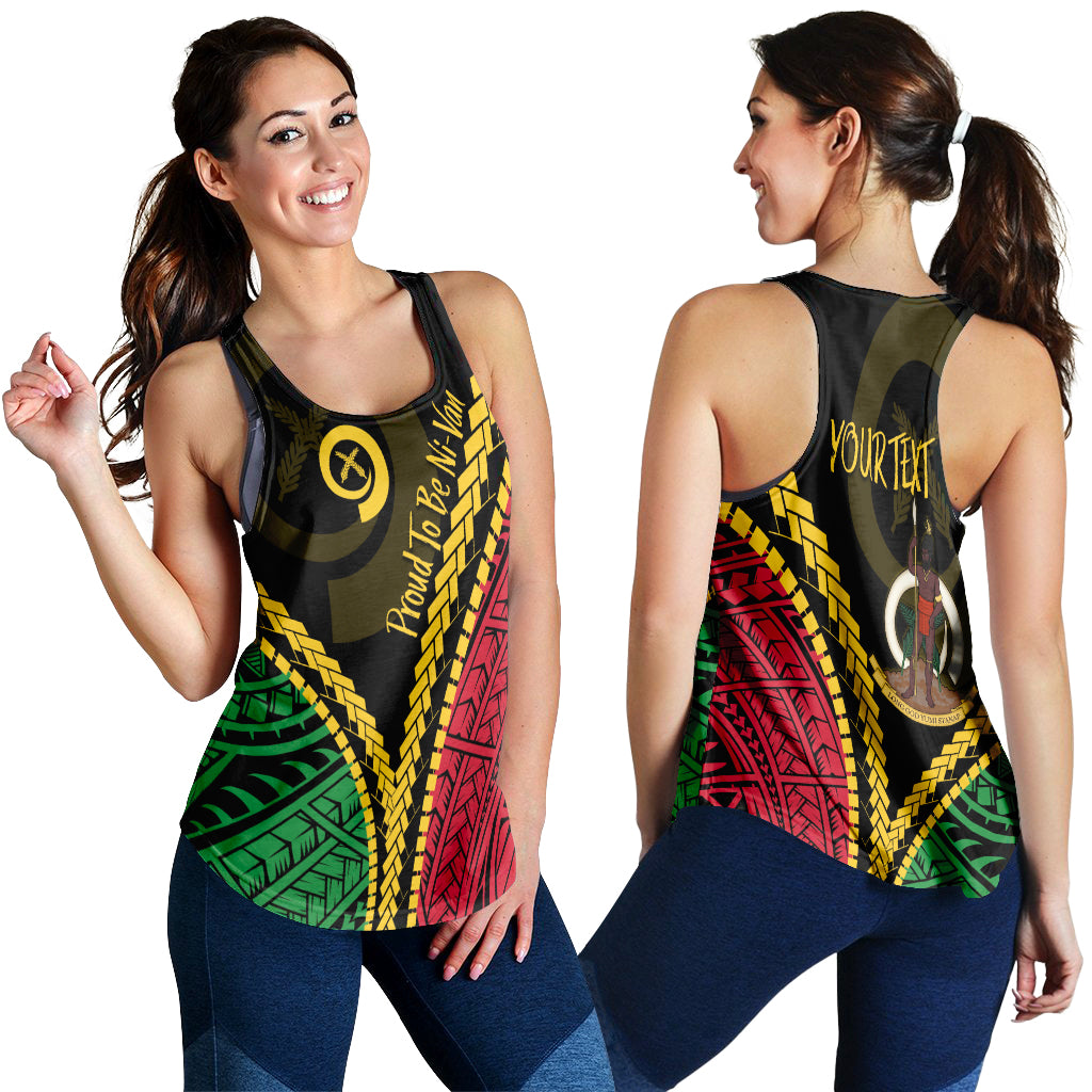 Vanuatu Personalised Women Racerbacl Tank Proud Ni - Van Special Version LT7 - Polynesian Pride