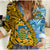 Tuvalu 1978 Women Casual Shirt Happy 44th Independence Anniversary Polynesian Pattern LT14 Female Yellow - Polynesian Pride