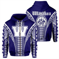 Hawaii Hoodie Waiakea High Zip Hoodie Unisex Blue - Polynesian Pride