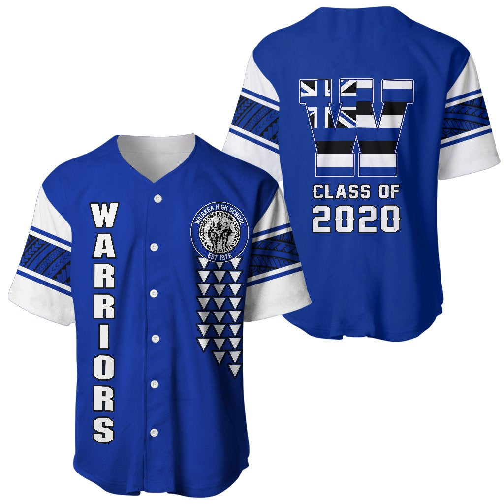 (Personalised) Hawaii Baseball Jersey - Waiakea High Custom Your Class Baseball Jersey Shirt AH Blue - Polynesian Pride