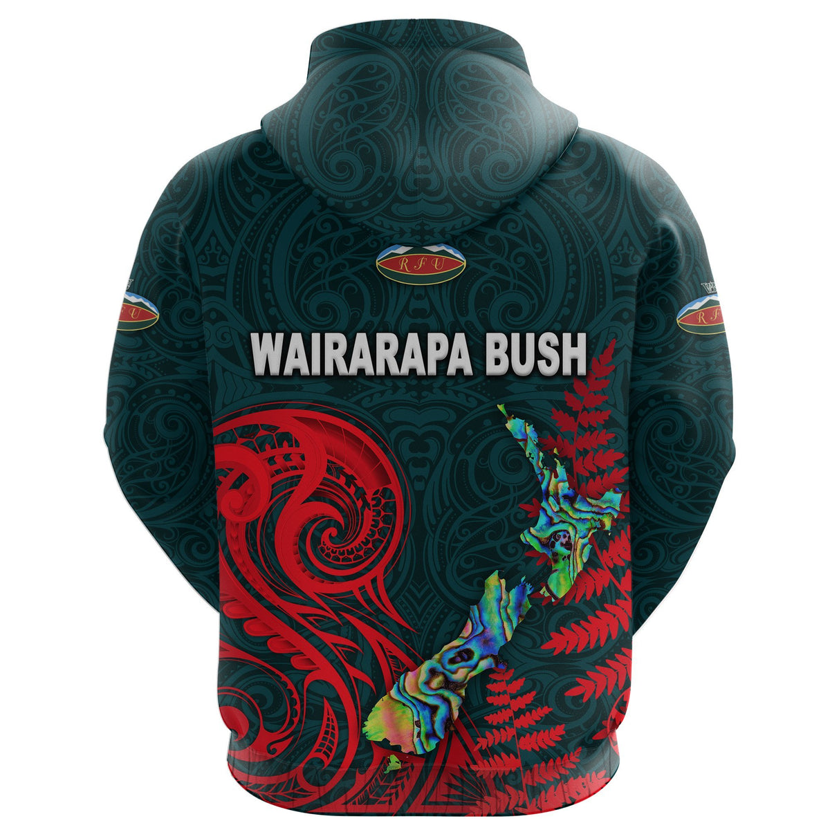 Custom Maori Wairarapa Bush Rugby Zip Hoodie New Zealand Silver Fern - Polynesian Pride