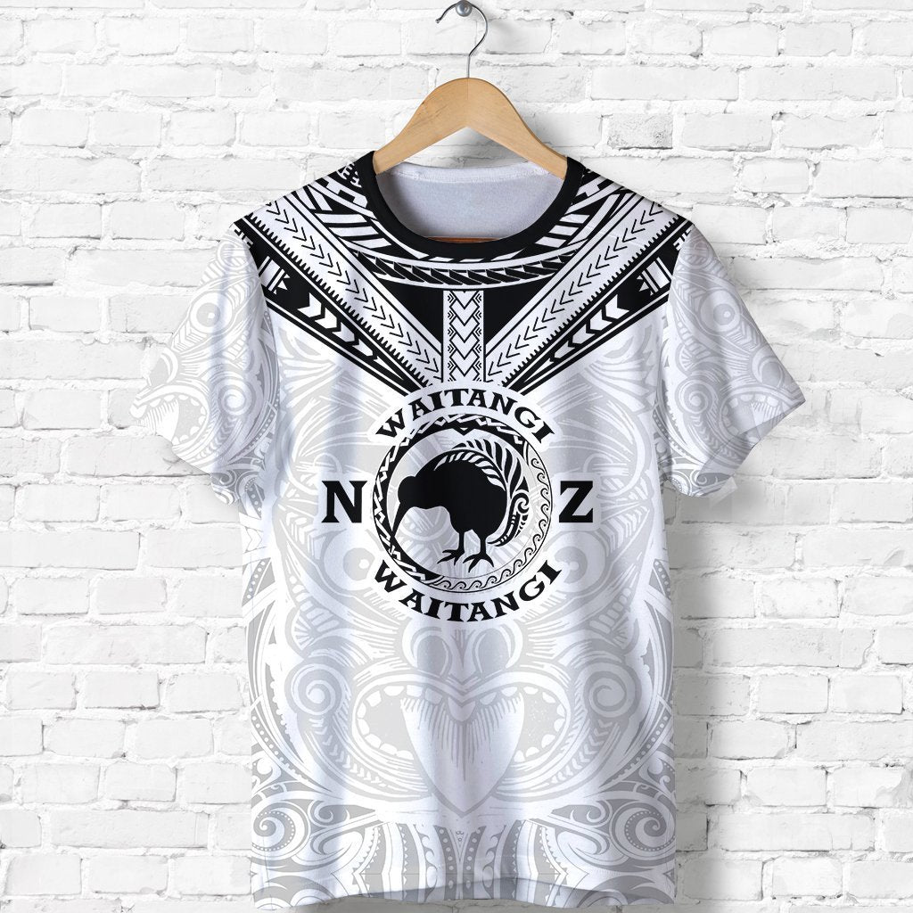 New Zealand Maori T Shirt Waitangi Day White Unisex Black - Polynesian Pride