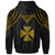 Wallis and Futuna Custom Zip up Hoodie Polynesian Armor Style Gold - Polynesian Pride