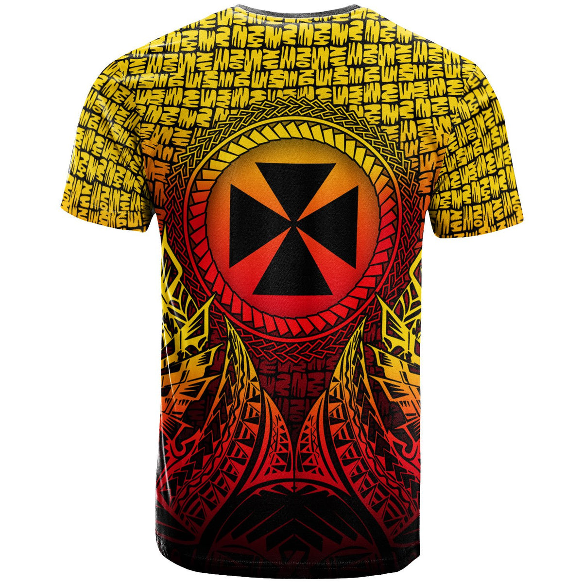 Wallis and Futuna T Shirt Circle Pattern Yellow - Polynesian Pride