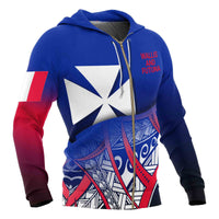 Wallis and Futuna Coat of Arms Zip up Hoodie Polynesian Pattern - Polynesian Pride
