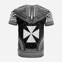 Wallis and Futuna Custom T Shirt Wallis and Futuna Coat of Arms Polynesian Chief Tattoo Black Version Unisex Black - Polynesian Pride