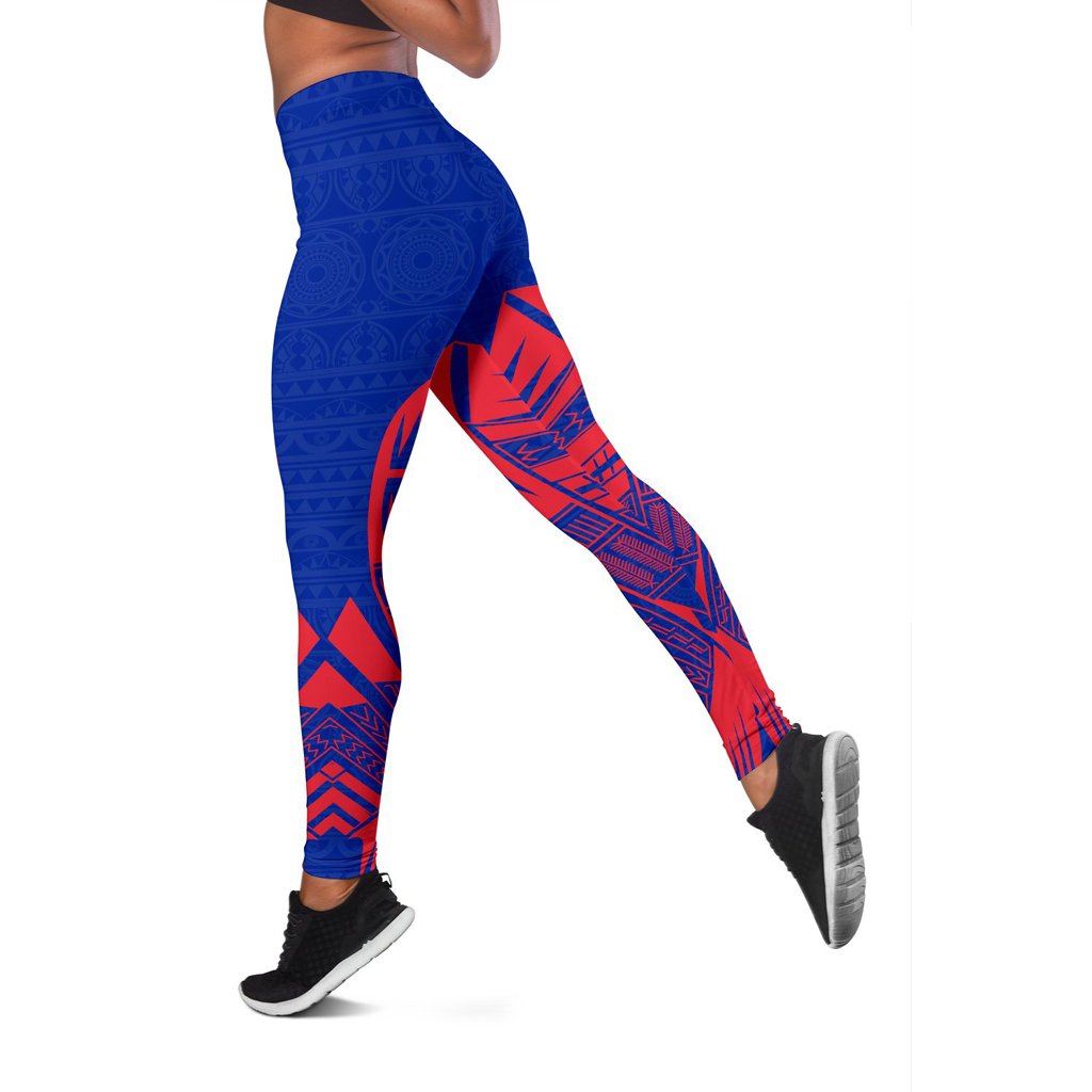 Wallis And Futuna Polynesian Leggings - Polynesian Tattoo Flag Version - Polynesian Pride