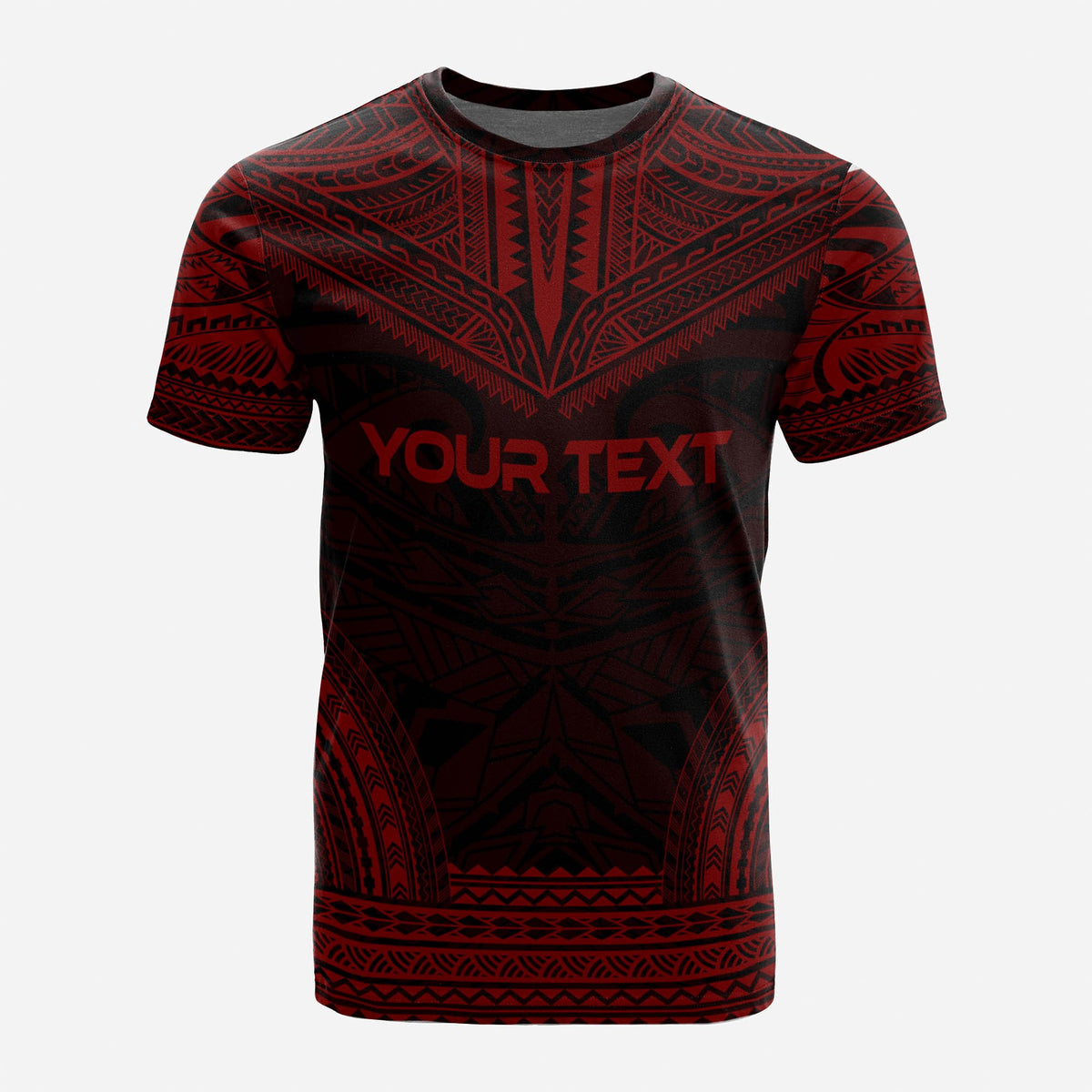 Wallis and Futuna Custom T Shirt Wallis and Futuna Coat of Arms Polynesian Chief Tattoo Red Version - Polynesian Pride