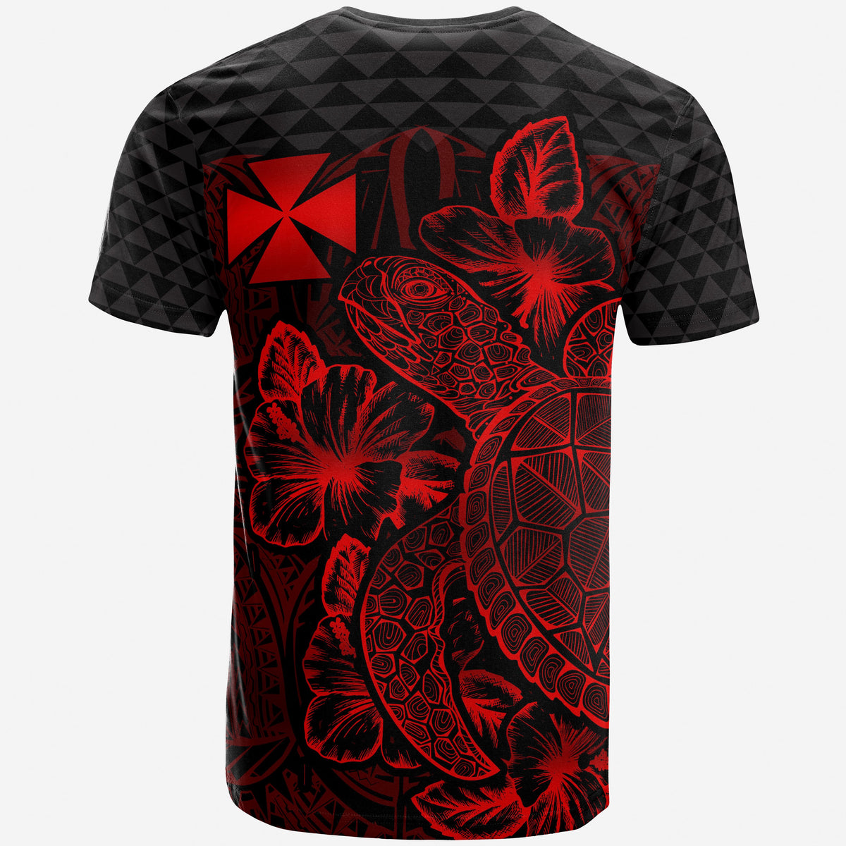 Wallis and Futuna T Shirt Wallis and Futuna Coat of Arms Turtle Hibiscus Red - Polynesian Pride