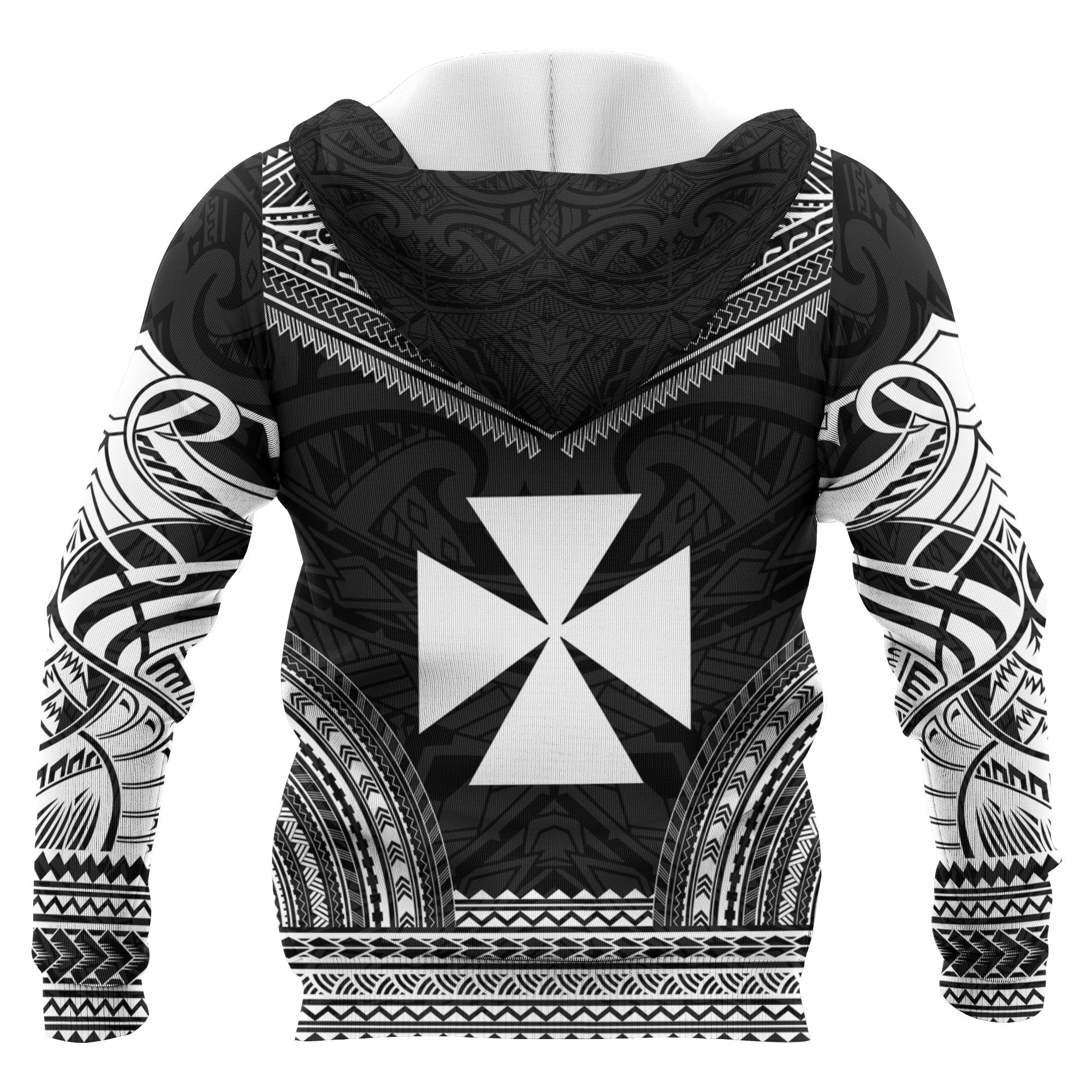 Wallis nd Futuna Polynesian Chief Custom Hoodie Black Version Unisex Black - Polynesian Pride