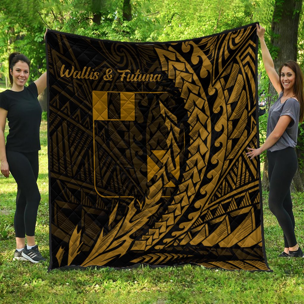 Wallis and Futuna Premium Quilt - Wings Style Black - Polynesian Pride