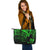 Wallis and Futuna Leather Tote - Green Color Cross Style - Polynesian Pride