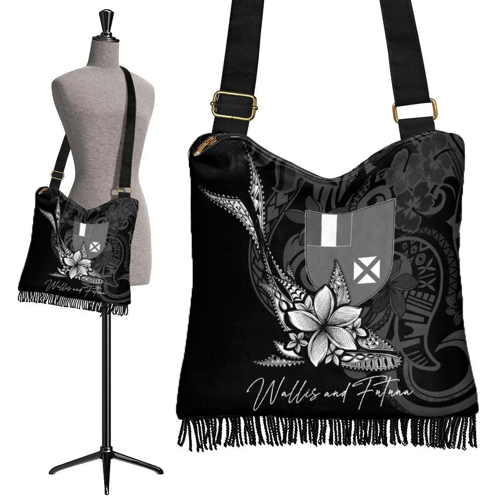 Wallis and Futuna Boho Handbag - Fish With Plumeria Flowers Style - Polynesian Pride