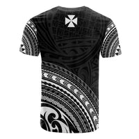 Wallis and Futuna All Over T Shirt Wallis and Futuna Coat of Arms Polynesian Tribal Black Version - Polynesian Pride