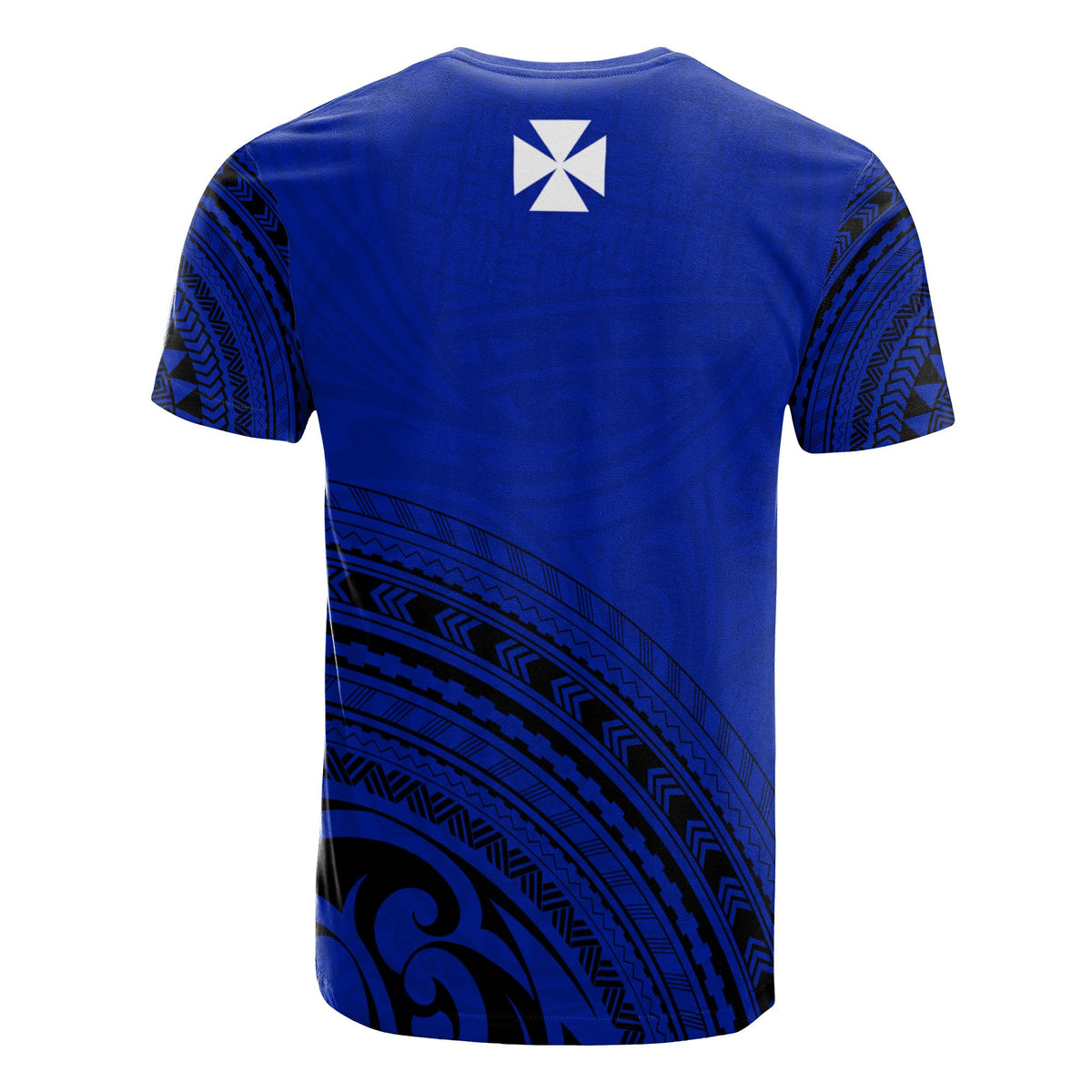 Wallis and Futuna All Over T Shirt Wallis and Futuna Coat of Arms Polynesian Tribal Blue Version - Polynesian Pride