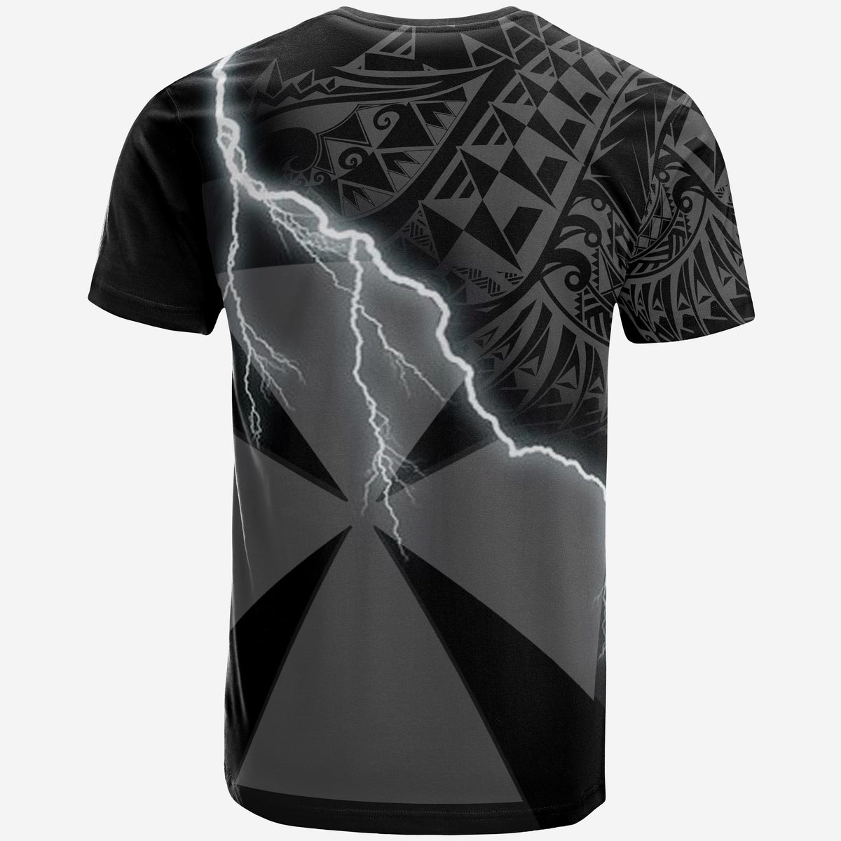 Wallis and Futuna T Shirt Wallis and Futuna Coat of Arms Lighting Thunder - Polynesian Pride