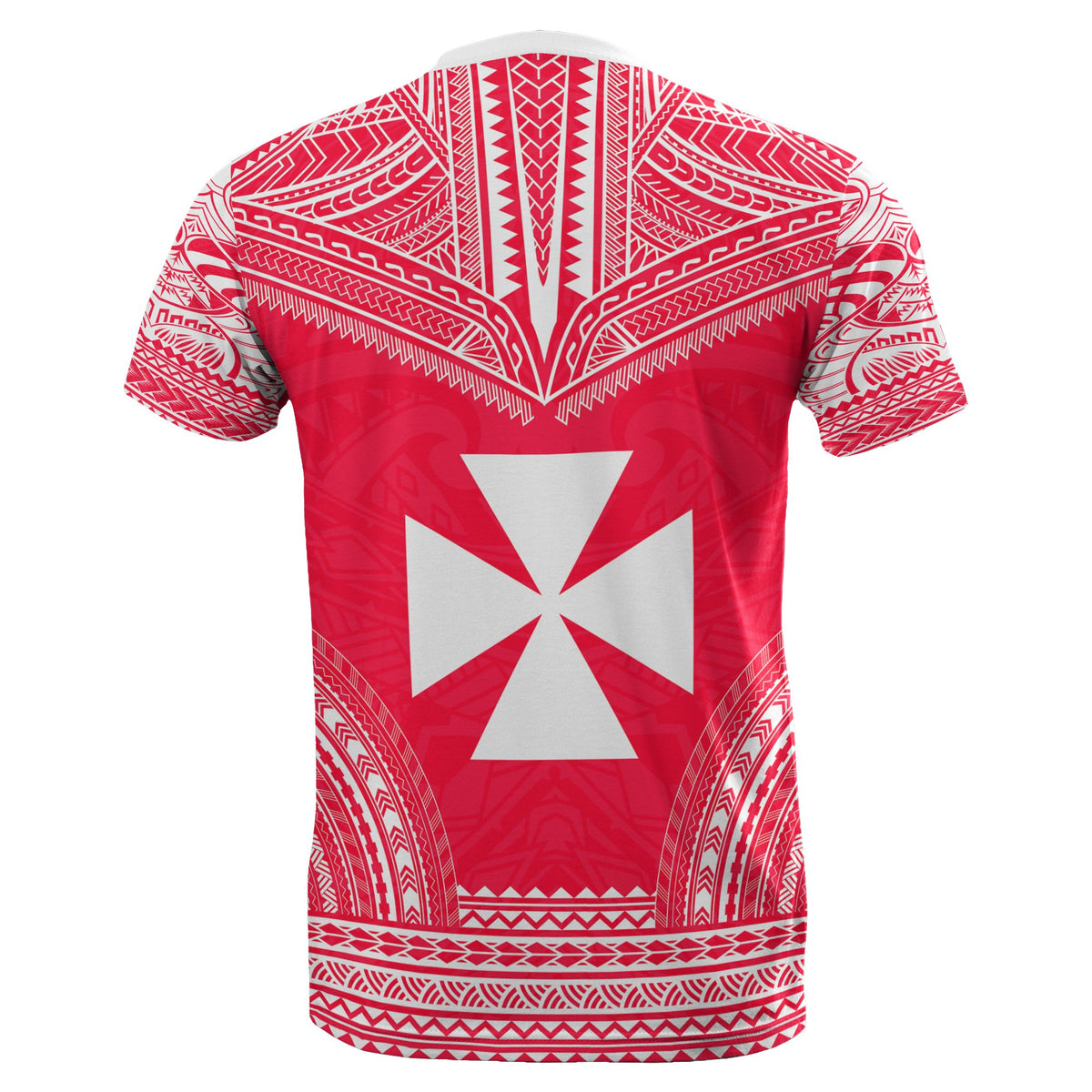 Wallis and Futuna All Over T Shirt Wallis and Futuna Coat of Arms Polynesian Tattoo Style Red Version - Polynesian Pride