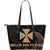 Wallis and Futuna Polynesian Leather Tote Bag - Gold Tribal Wave Gold - Polynesian Pride