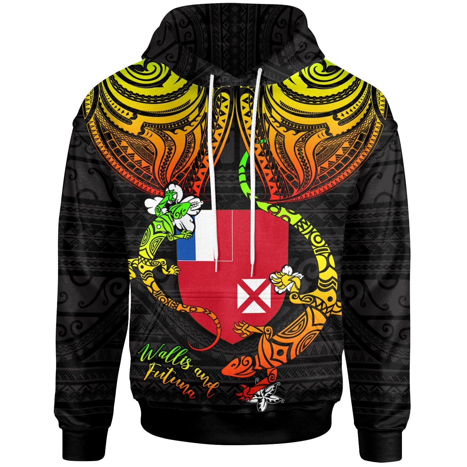 Wallis and Futuna Zip up Hoodie Lizard Good Chest Unisex Reggae - Polynesian Pride