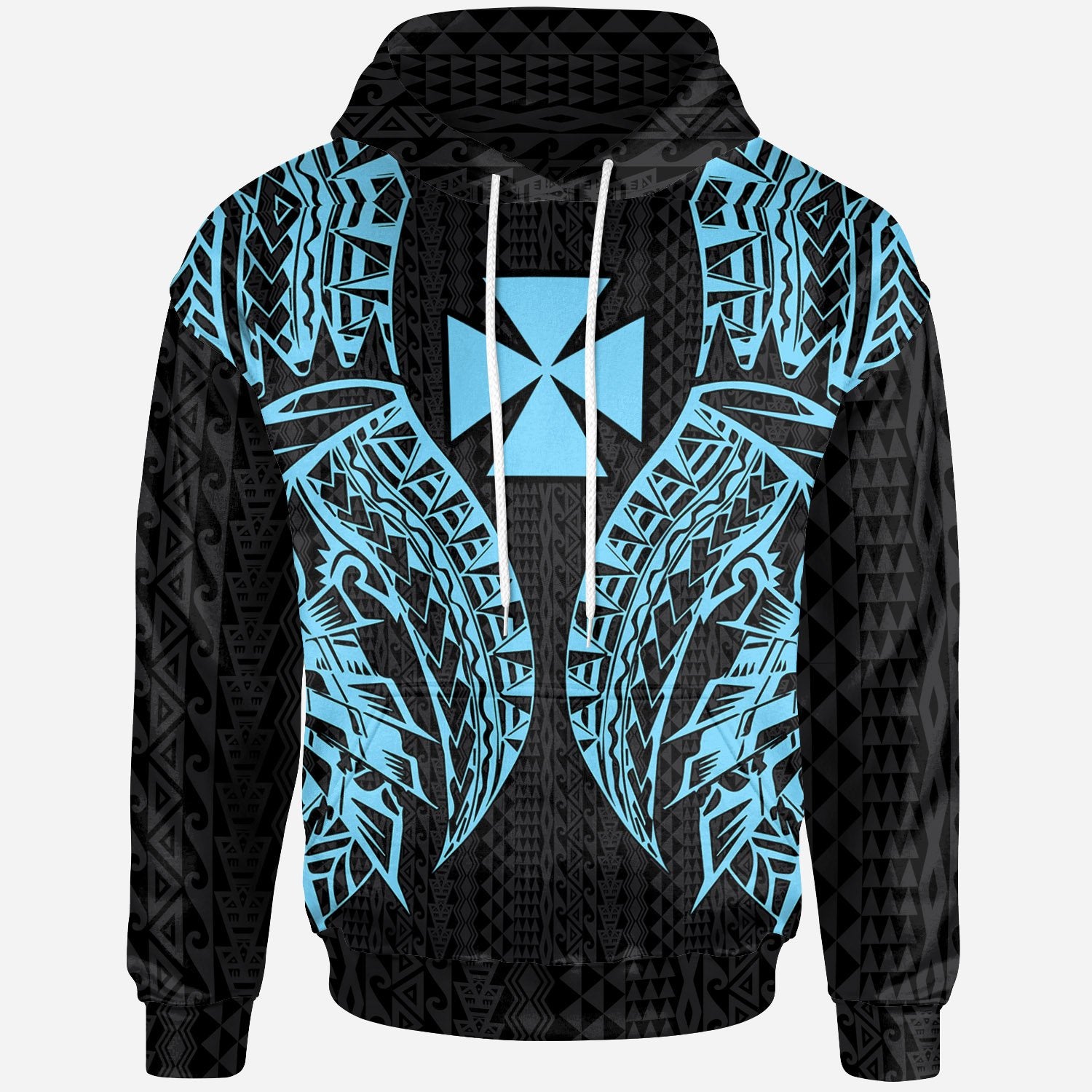 Wallisnd Futuna Hoodie Polynesian Lion Head Neon Style Unisex Neon - Polynesian Pride