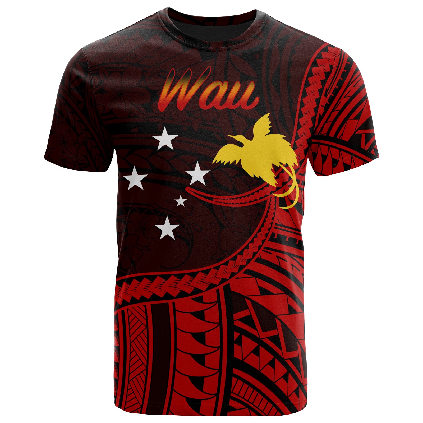 Papua New Guinea T Shirt Wau Polynesian Patterns Unisex Black - Polynesian Pride