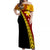 PNG Hibiscus Tribal Pattern Off Shoulder Long Dress - Western Province - Ver.02 LT7 Long Dress Red - Polynesian Pride