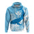 Custom Hawaii Kohola Humpback Whale Hoodie Cerulean LT7 Unisex Cerulean - Polynesian Pride