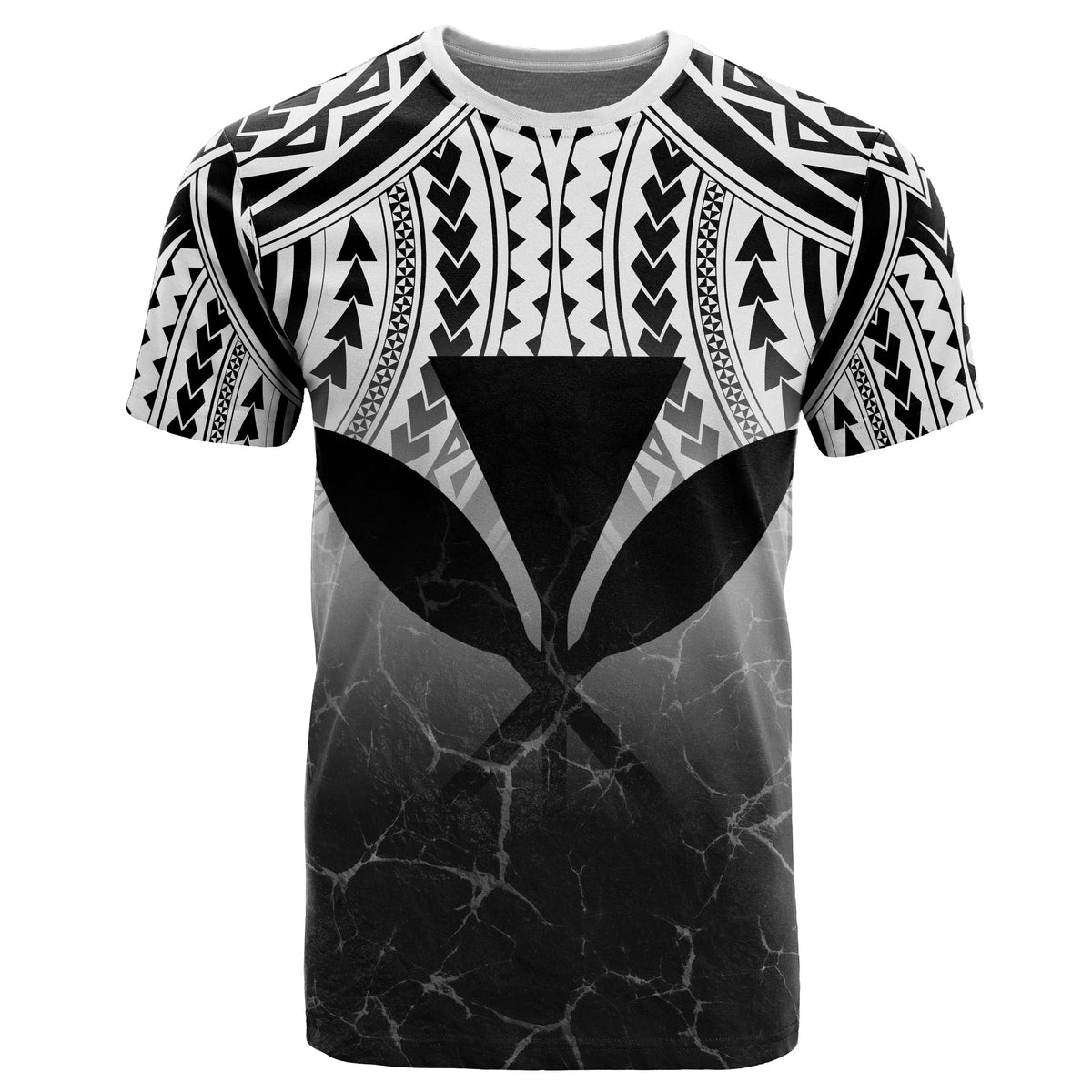 Hawaii Polynesian Kanaka Map Eruption T Shirt Roman Style White - Polynesian Pride