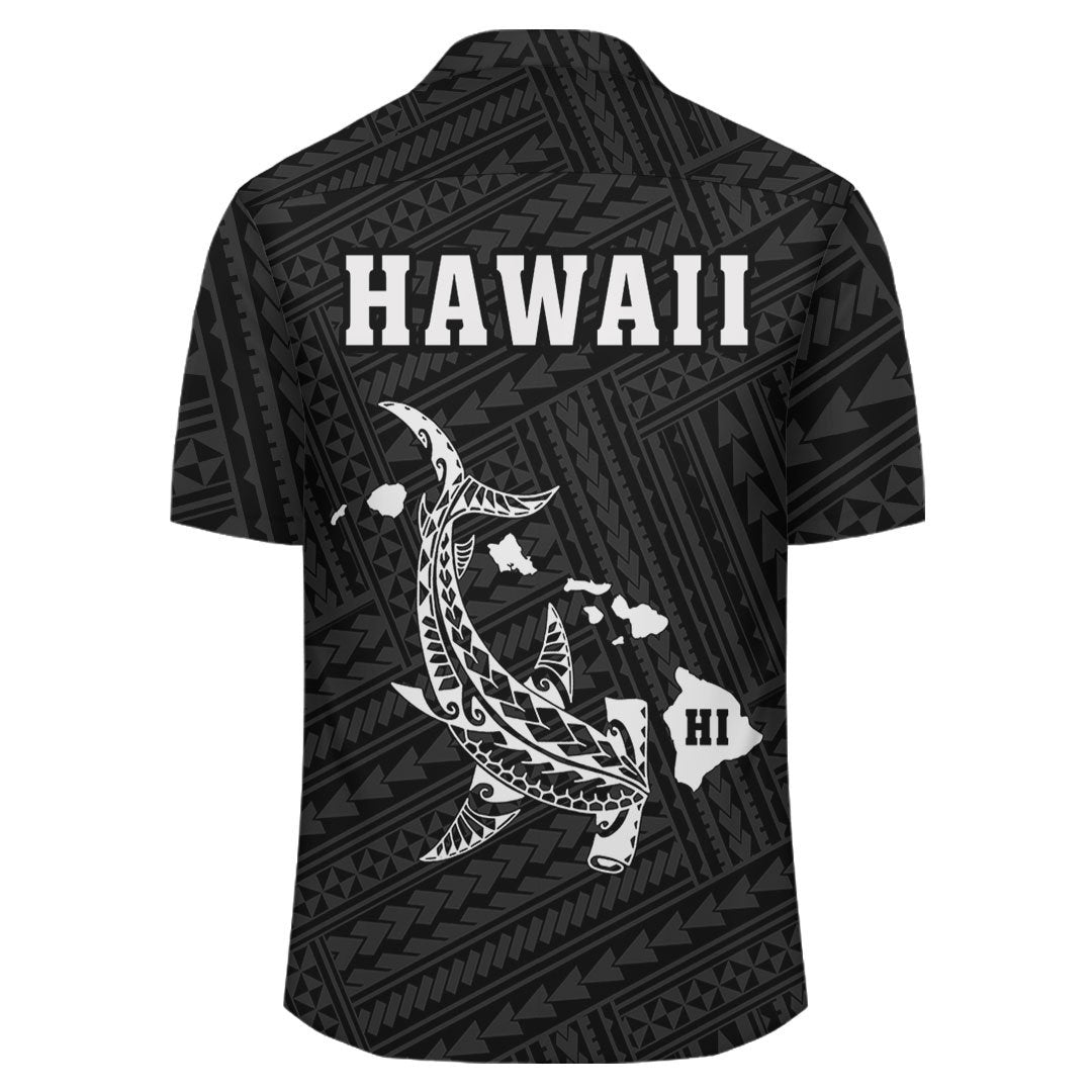 Kakau Polynesian Hammerhead Shark Map Hawaii Shirt - White - Polynesian Pride