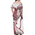 Tonga Emancipation Day Matching Dress and Hawaiian Shirt Kupesi Pattern No.1 White LT9 - Polynesian Pride