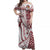 Tonga Emancipation Day Matching Dress and Hawaiian Shirt Kupesi Pattern No.1 White LT9 - Polynesian Pride