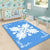 Hawaiian Quilt Maui Plant And Hibiscus Pattern Area Rug - White Pastel - AH - Polynesian Pride