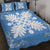 Hawaiian Quilt Maui Plant And Hibiscus Pattern Quilt Bed Set - White Pastel - AH - Polynesian Pride