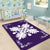 Hawaiian Quilt Maui Plant And Hibiscus Pattern Area Rug - White Purple - AH - Polynesian Pride